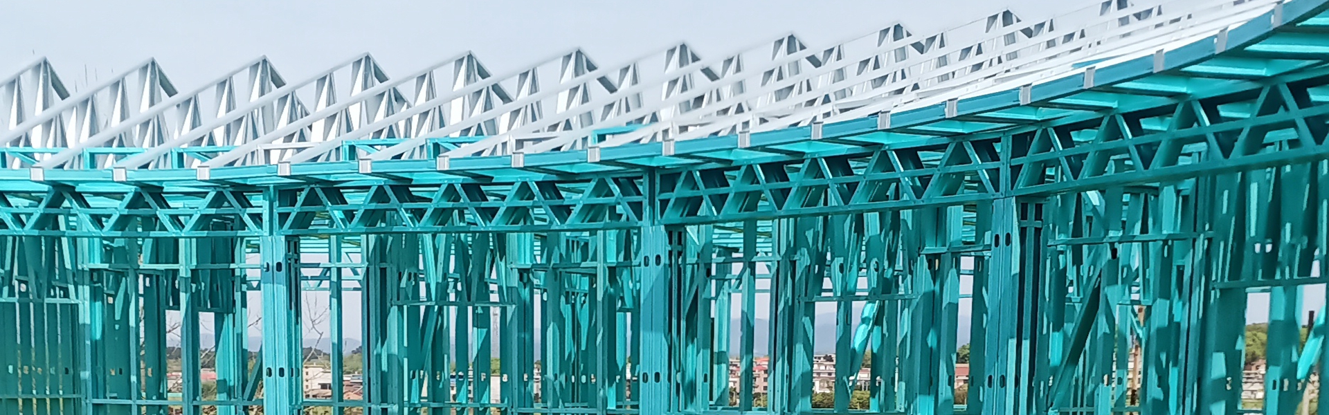 轻钢别墅内部骨架结构展示