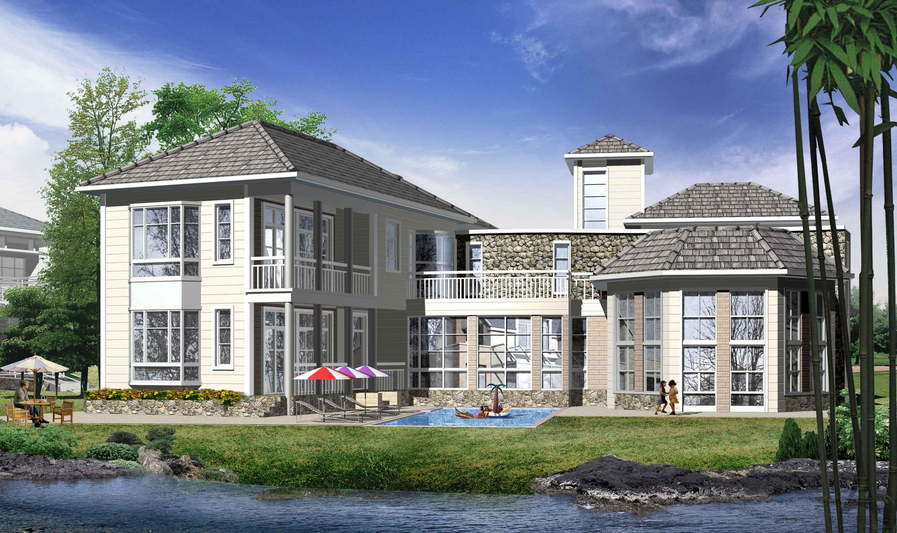 农村轻钢别墅效果图 农村轻钢别墅效果图