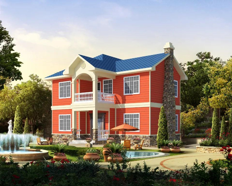 2层200平米轻钢别墅效果图