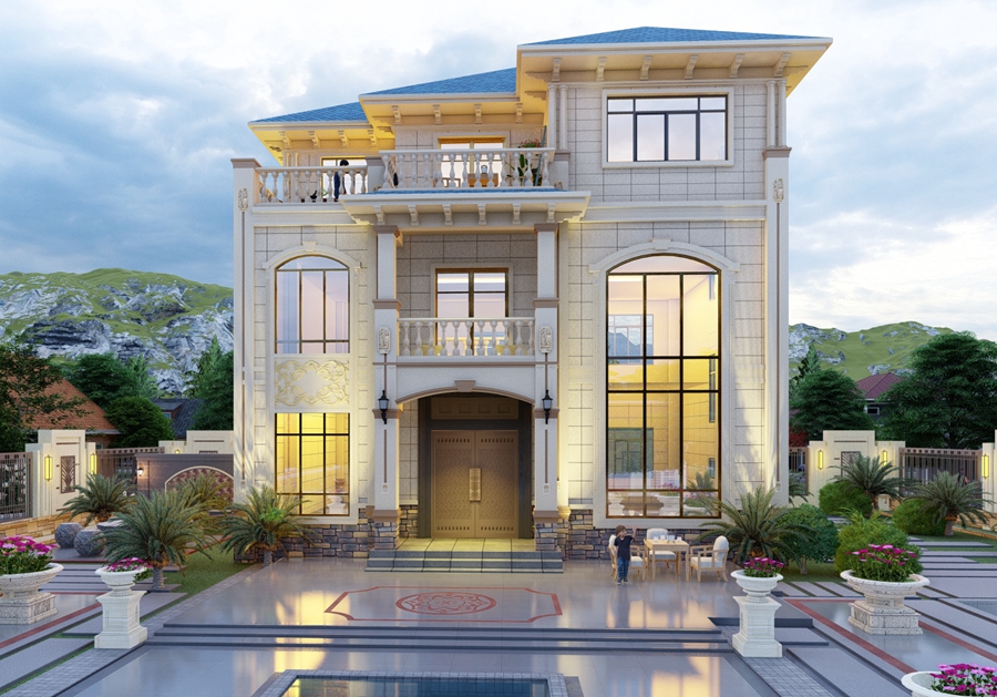 农村建轻钢别墅每层都算面积吗？