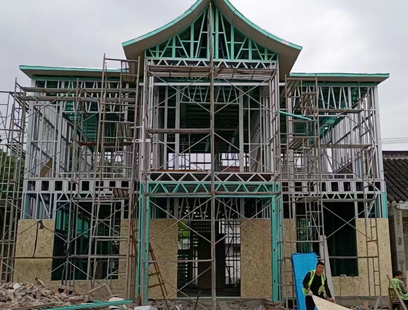 轻钢别墅搭建过程中的外观 轻钢别墅搭建过程中的外观