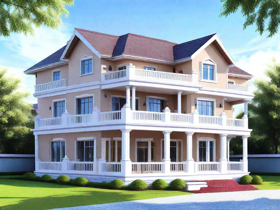 三层轻钢别墅户型效果图