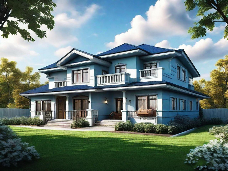 两层轻钢别墅效果图 两层轻钢别墅效果图