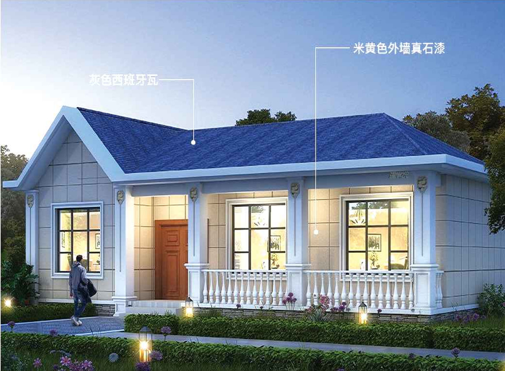 单层欧式轻钢别墅（JF-7003）