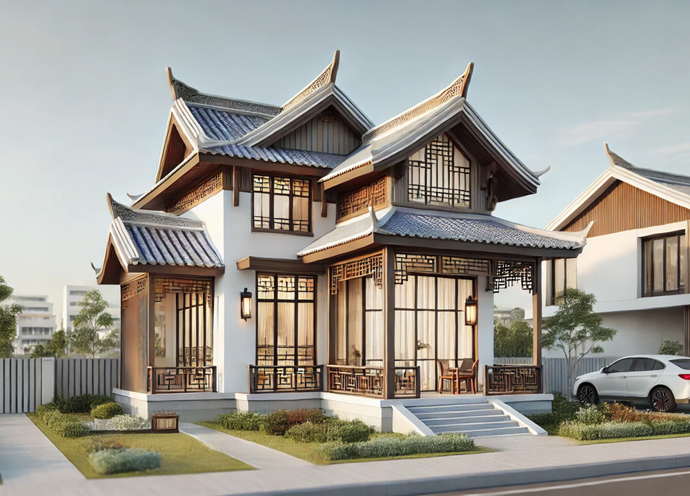 二层中式风格轻钢别墅户型鉴赏，你中意吗？