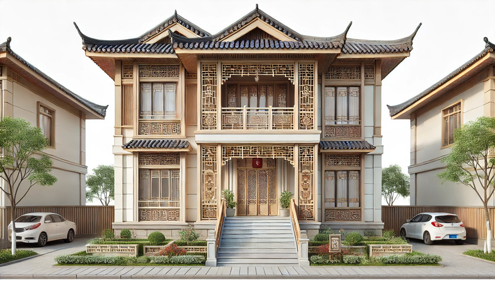 150平方米中式轻钢别墅正面