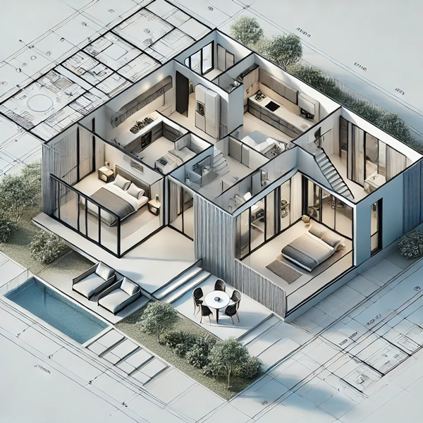 120平米现代轻钢别墅户型设计图，让你的室内布局更合理