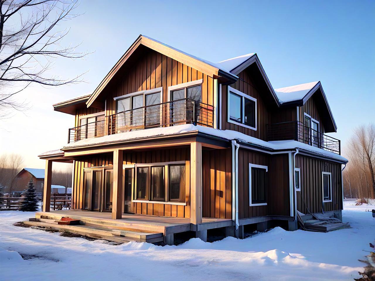 雪地上搭建的轻钢别墅(二) 雪地上搭建的轻钢别墅(二)